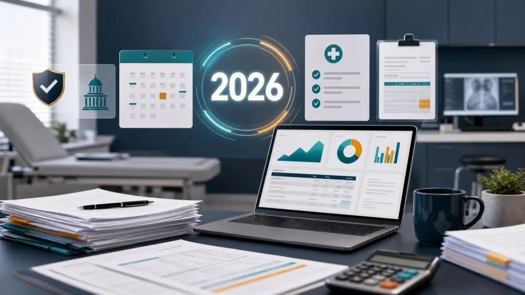 Healthcare billing policy changes and practice revenue dashboard for 2026
