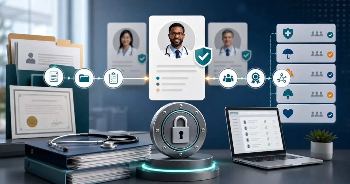 omnibridge-provider-credentialing-physician-practices Provider credentialing workflow with physician profiles and payer approvals