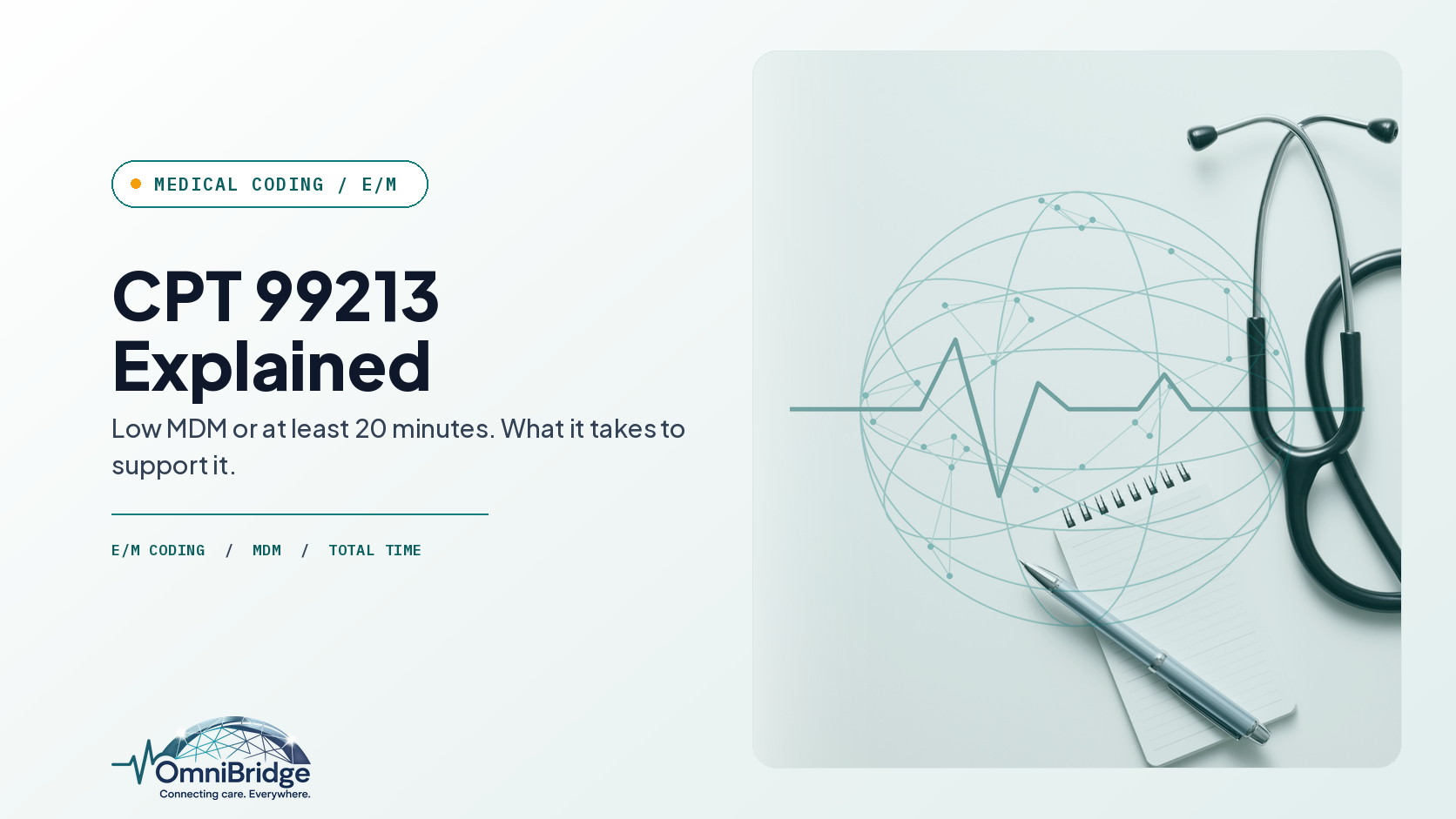 OmniBridge Group featured image for CPT 99213 Explained: Low MDM or at least 20 minutes. What it takes to support it.