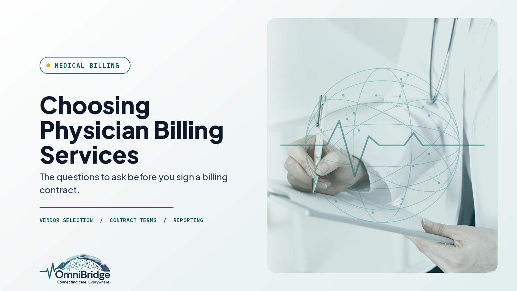 OmniBridge Group featured image for Choosing Physician Billing Services: The questions to ask before you sign a billing contract.