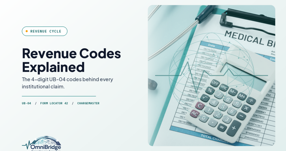 OmniBridge Group featured image for Revenue Codes Explained: The 4-digit UB-04 codes behind every institutional claim.