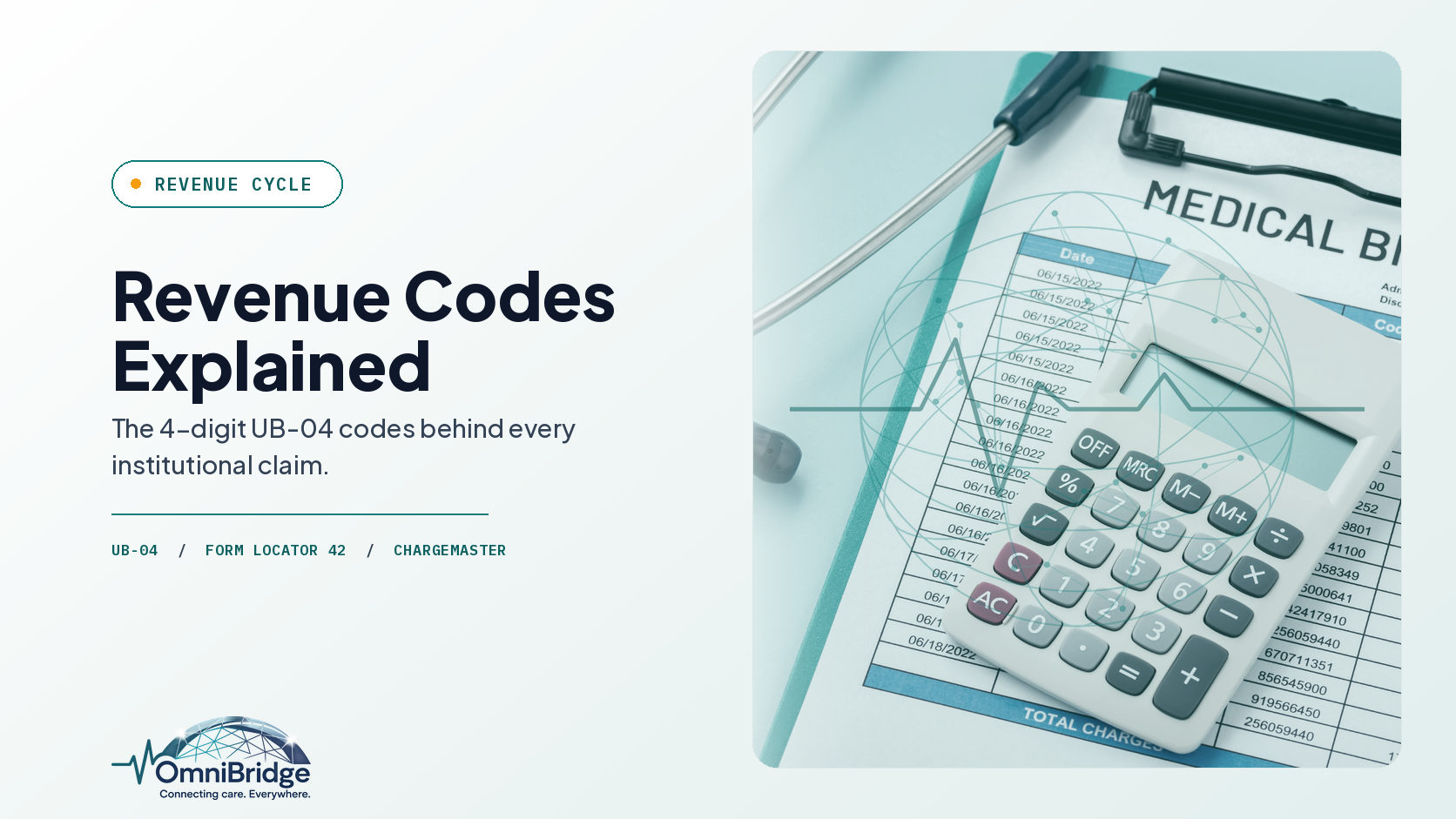 OmniBridge Group featured image for Revenue Codes Explained: The 4-digit UB-04 codes behind every institutional claim.